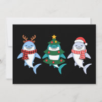 Christmas Shark Santa Reindeer Tree Xmas Holiday
