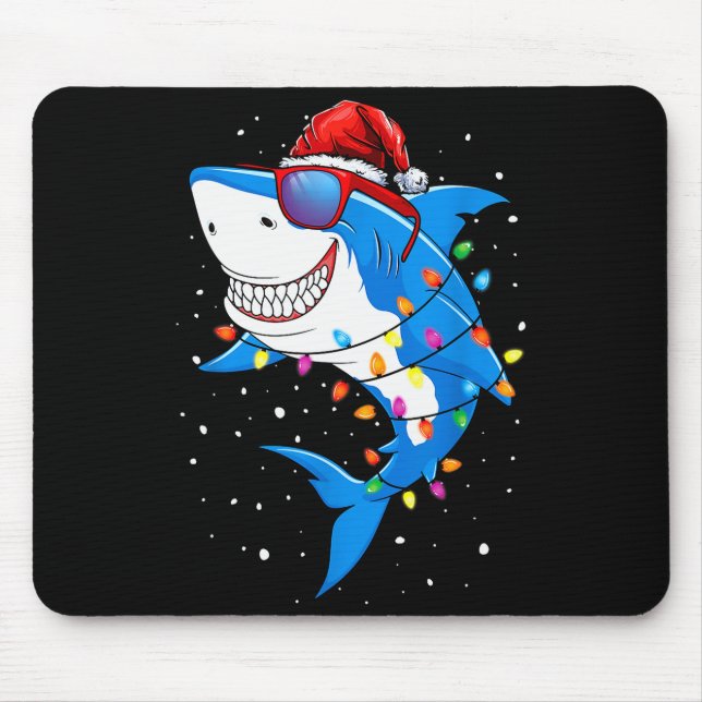 Christmas Shark Shirt Xmas Funny Santa Shark  Mouse Pad (Front)
