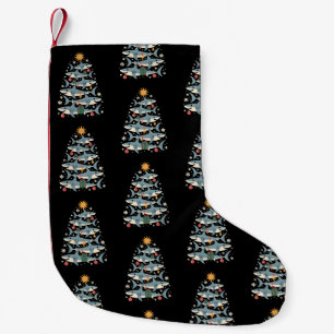 Christmas Shark Tree Snowflakes Xmas Holiday Small Christmas Stocking