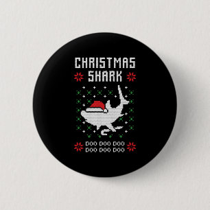 Christmas Shark Ugly Christmas 6 Cm Round Badge