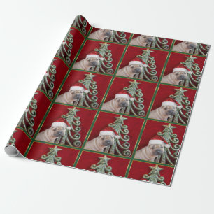 Christmas Sharpei dog Wrapping Paper