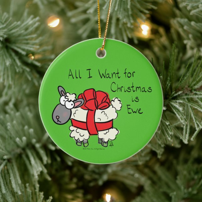 Christmas Sheep Kids Cartoon Ceramic Tree Decoration (Tree)