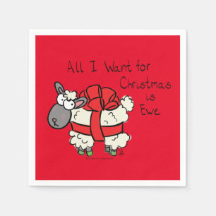 Christmas Sheep Kids Cartoon Napkin