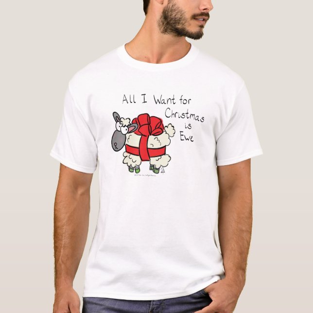 Christmas Sheep Kids Cartoon T-Shirt (Front)