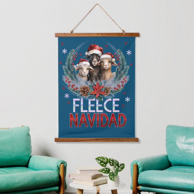 Christmas Sheep Navidad Funny Saying Animal Lovers Hanging Tapestry (Living Room)
