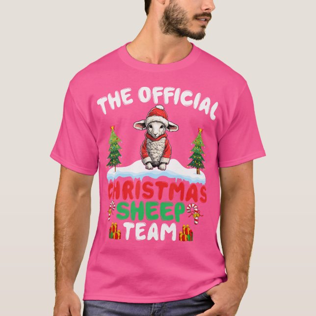 Christmas Sheep Team Sheep Christmas Tree Xmas Lig T-Shirt (Front)