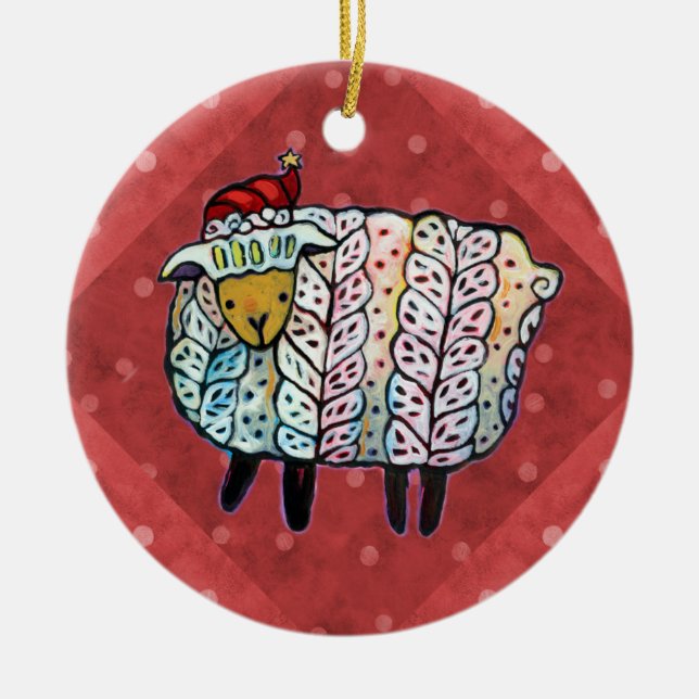 Christmas Sheep Tree Ornament (Front)