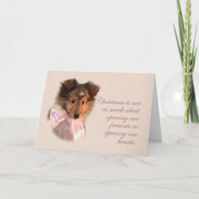 Christmas Sheltie Puppy Card (Front)