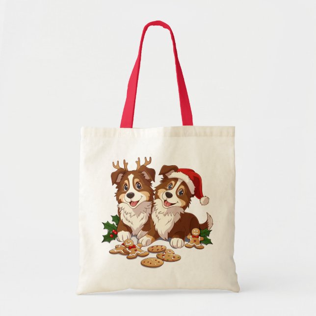Christmas Shetland Sheepdogs Tote Bag (Front)