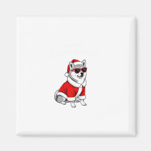 Christmas Shi Inu Funny Santa Dog Cute Holiday Des Magnet