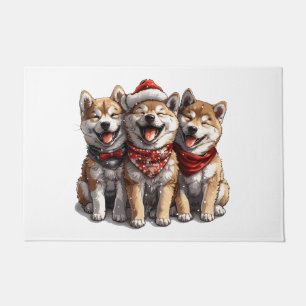 Christmas Shiba Inu Santa Dogs Doormat