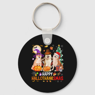 Christmas Shiba Inu Santa Halloween Happy Hallotha Key Ring