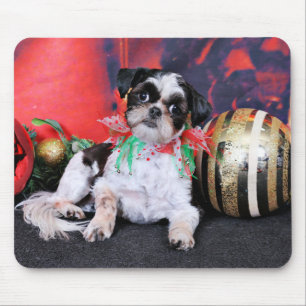 Christmas - Shih Tzu - Chin Ching Mouse Pad