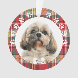 Christmas Shih Tzu Dog Pet Photo Holiday Ornament