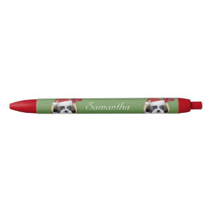 Christmas Shih Tzu dog Red personalised pen