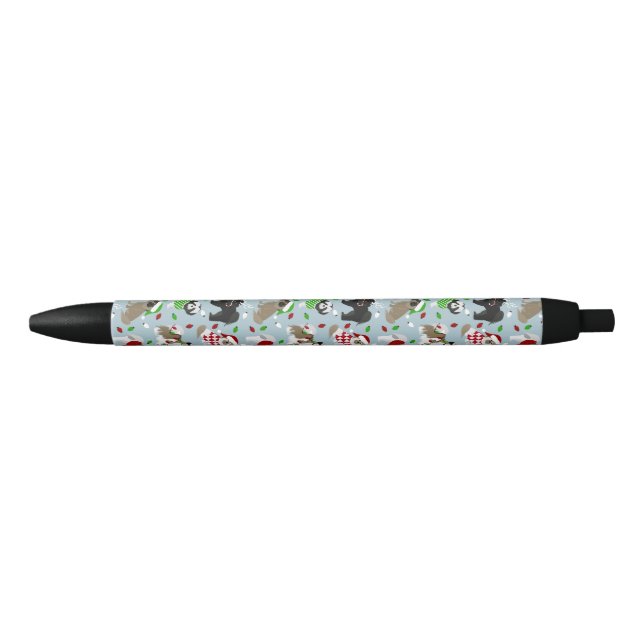 Christmas Shih Tzu Dogs Black Ink Pen (Front)