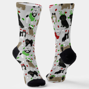 Christmas Shih Tzu Dogs Socks