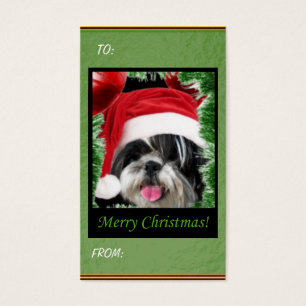 Christmas Shih Tzu Gift Tags