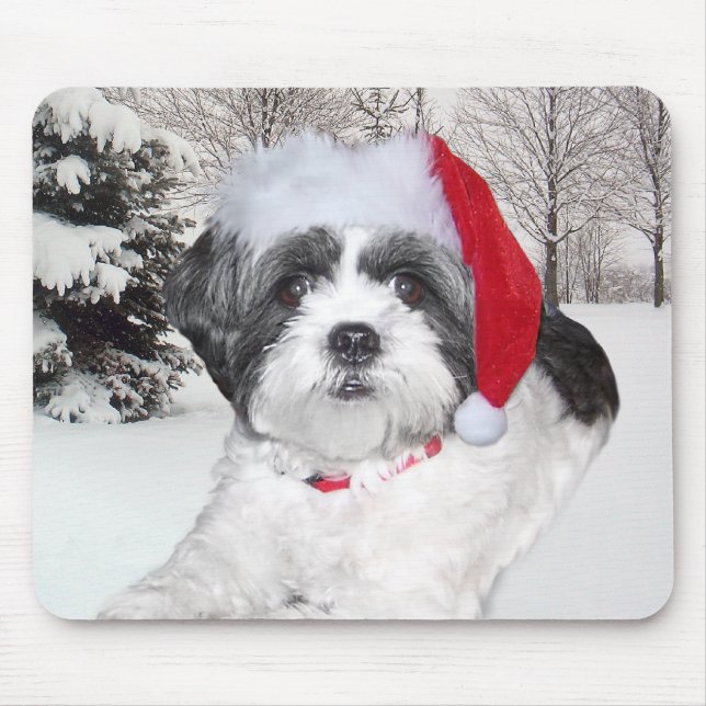 Christmas Shih Tzu Mouse Pad (Front)
