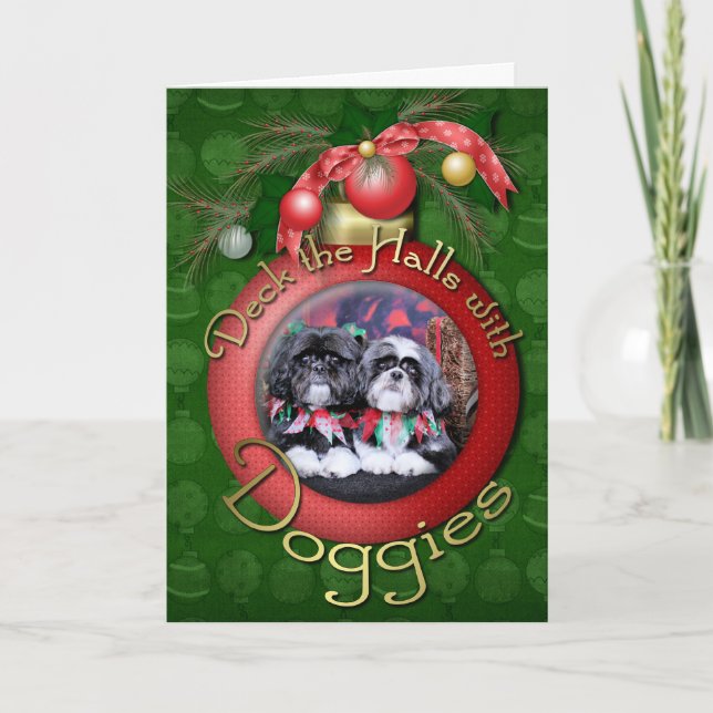 Christmas - Shih Tzu - Ruffles and Riley Holiday Card (Front)