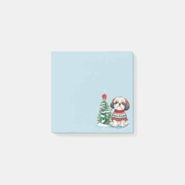 Christmas Shih Tzu Santa Dog Post-it Notes (Front)