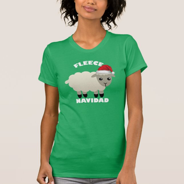 Christmas shirt Fleece (Feliz) Navidad with sheep (Front)