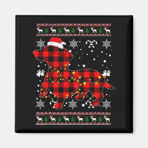 Christmas Shirt For Dachshund Lover Gift Santa Buf Magnet