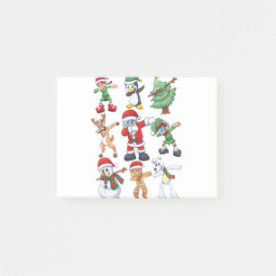Christmas Shirt for Kids Boys Dabbing Santa Elves Post-it Notes