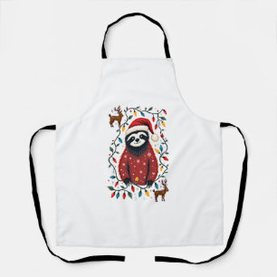 Christmas Shirt for Sloth Lover Gift Santa Buffalo Apron