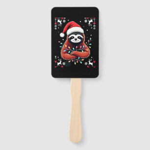 Christmas Shirt for Sloth Lover Gift Santa Buffalo Hand Fan