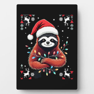 Christmas Shirt for Sloth Lover Gift Santa Buffalo Plaque