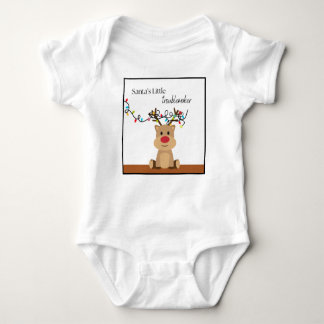 Christmas Shirt, Santa's Little Troublemaker Baby Bodysuit