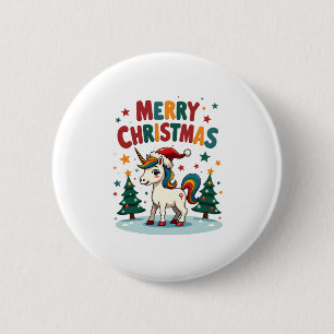 Christmas Shirt Unicorn Girls Christmas Outfit Chr 6 Cm Round Badge