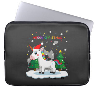Christmas Shirt Unicorn Girls Christmas Outfit Chr Laptop Sleeve