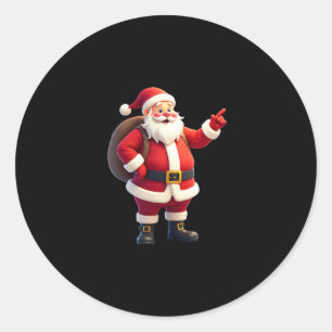 Christmas Shirts for Boys Kids Dabbing Santa Xmas  Classic Round Sticker