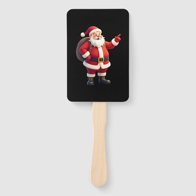 Christmas Shirts for Boys Kids Dabbing Santa Xmas  Hand Fan (Front)