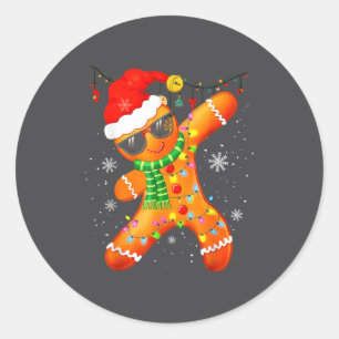 Christmas Shirts Kids Boys Toddler Gingerbread Xma Classic Round Sticker