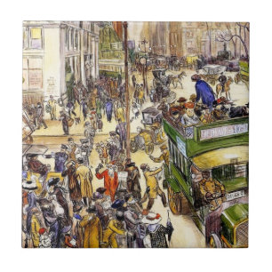 Christmas Shoppers on Fifth Avenue (New York City) Tile