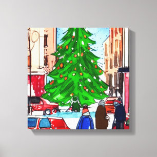 Christmas Shopping Canvas Print