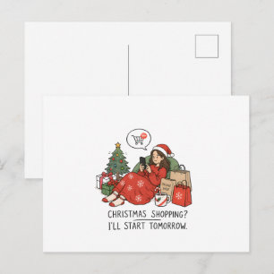 Christmas Shopping I'll Start Tomorrow – Funny Postcard