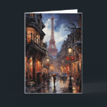 Christmas Shopping In Paris Card<br><div class="desc">Paris in the rain while doing your Christmas shopping.</div>