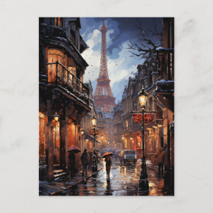 Christmas Shopping In Paris Holiday Postcard