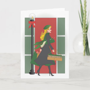 Christmas Shopping in the City Holiday Card