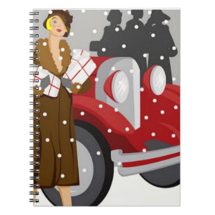 Christmas Shopping in the Snow Spiral Notebook