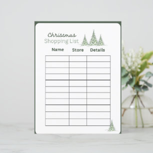 Christmas Shopping List Planner Page 