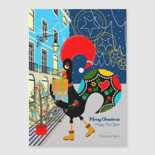 Christmas shopping Portuguese Rooster  card