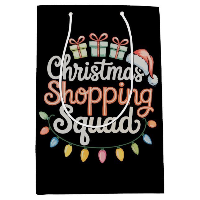 Christmas Shopping Squad Xmas Matching Family Medium Gift Bag (Front)