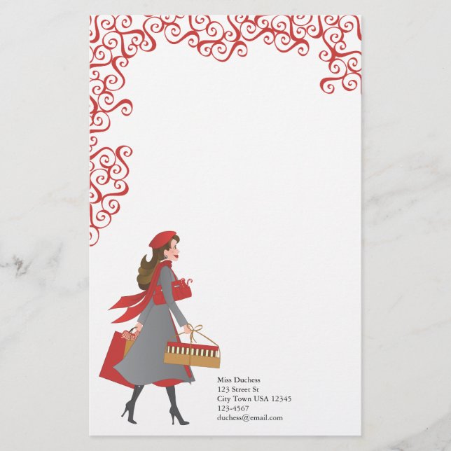 Christmas Shopping Stationery (Front)