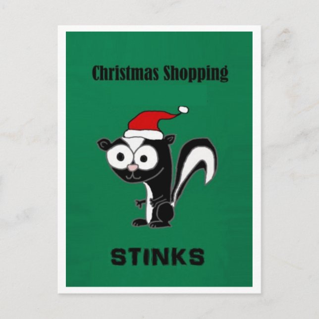 Christmas Shopping Stinks Postcard (Front)