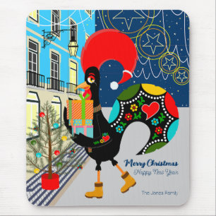 Christmas shopping with the Portuguese Rooster Mouse Pad